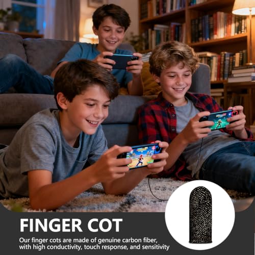 YAZWUR 20 Stück Mobile Gaming Finger Sleeve, Thumb Sleeve for Gaming, Fingerschutz Handschuhe mit Anti-Sweat Effekt, Fingerabdeckung für Touchscreen Spiel Mobile