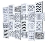 Bilderrahmen 24 Fotos 10x15 Weiß Holz-Optik Nachhaltig Bildergalerie Fotocollage Deko Recycled Collage Wanddeko