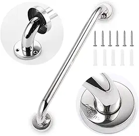 Barra Alça De Apoio Corrimão Banheiro Segurança Idoso Deficiente 40cm Inox Não Enferruja Acessibilidade Suporte Pegador Design Elegante