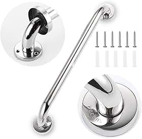 Barra Alça De Apoio Corrimão Banheiro Segurança Idoso Deficiente 40cm Inox Não Enferruja Acessibilidade Suporte Pegador Design Elegante