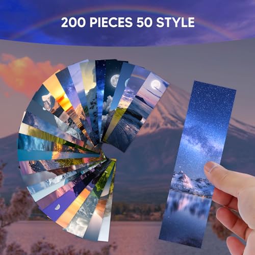 200 PCS Landscape Bulk Bookmarks for Kids 50 Designs Book Marks for Students Double Sided Cute Book Mark Themed Book Marks Set Set for Book Lovers Children Students Classroom Gift for Teacher