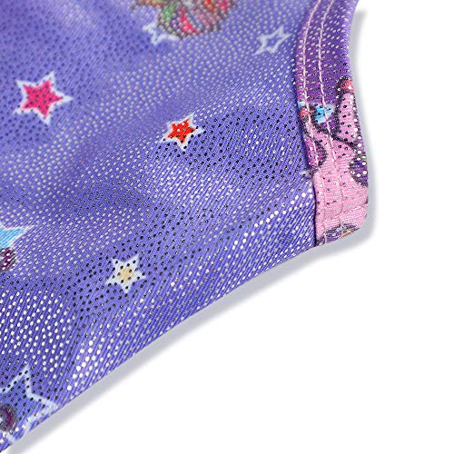 Image of HOZIY Gymnastics Leotards for Girls with Shorts Toddlers Biketards Rainbow Unicorn Dinosaur Mermaid Leopard Flower Galaxy