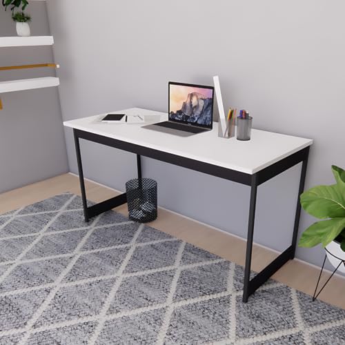 Mesa Estilo Industrial Guto 1,35 Metros Escritório Escrivaninha Computador Camaleão (Branco)