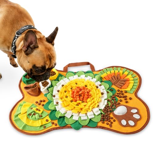 Nidoot Snuffle Mat for Dogs, Interactive Sniffing Mat for Small & Medium Dogs, Slow Feeder Dog Treat Mat, Easy to Clean & Store, Bone Shape Puzzle Feeding Mat, 17" x 25"