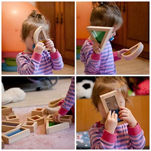 Large Wooden Building Blocks for Toddlers Baby Kids 16 Pcs Rainbow Blocks Geometry Sensory Stacking Construction Toys Set Colorful Preschool Learning Educational Toys for Boys & Girls… - Image 8