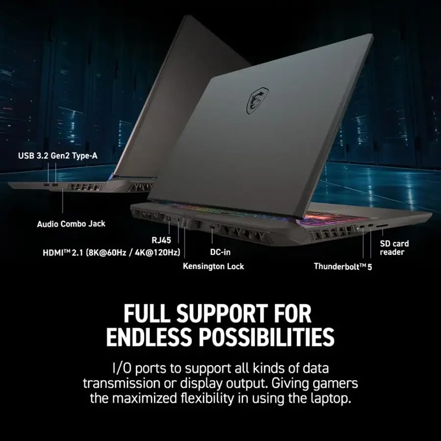 Image of MSI Vector 16 HX AI 400 Gaming Laptop, NVIDIA RTX 5080 16GB GDDR7, 16 inches QHD+ LCD 240Hz, Intel Ultra 9 275HX(Up to 5.4GHz), Thunderbolt 5, 32 GB DDR5, 2 TB SSD, Windows 11 Pro, Accessories