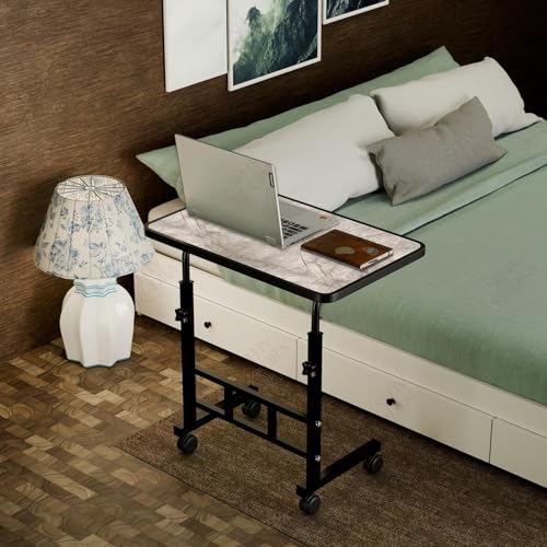 Image of Multi-Purpose Laptop Table, Study Table| Heavy Duty Bed Table| Adjustable for Height, Portable for Office, Work Form Home | DIY Table, Easy to Asembl (Adjustable MARBLEDARK)