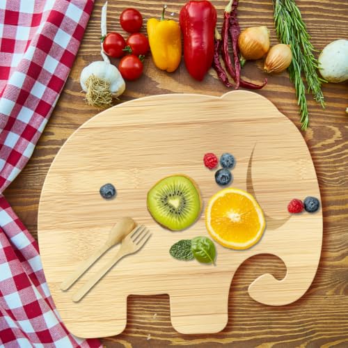 WEBEEDY Tabla de Cortar de Madera de Bambú en Forma de Elefante, 30x25.3 cm, Para Cocina y Decoración miniatura 7