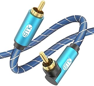 Coaxial Audio Cable Subwoofer Cable Right Angle Digital Audio RCA Cables RCA to RCA 90 Degree Coaxial Cable for Smart HDTV DVD Speaker Hi-fi Receiver Cable (2M)