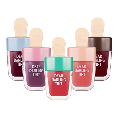 Miniatura 8 de ETUDE Dear Darling Water Gel Tint Ice Cream (RD306 Shark Red) (21AD)  Tinte labial vívido de alto color con minerales y vitaminas de extracto de
