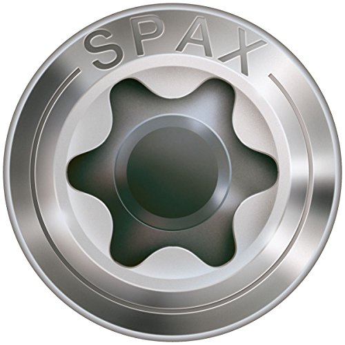 Spax, 25170005006021, Vite Facciata 5.0 X 60 Mm, 100 Pezzi, Ha Sollevato, T-Star Plus, Cut, Filo Parziale, Acciaio Inox A2, 1,4567 - 2