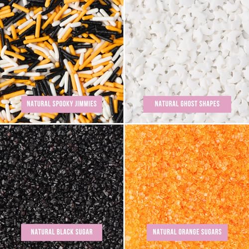 Image of Sweets Indeed Sprinkles, 4 Pack, Edible Sprinkle Mix, Perfect for Cake Decorations, Baking, Ice Cream, Cookies, Cupcake Topper (Natural Halloween)