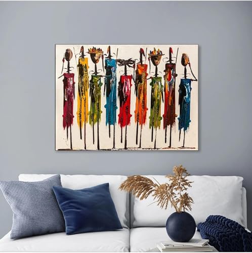 Portrait d'art mural de femme africaine, impression sur toile esthétique 60x80