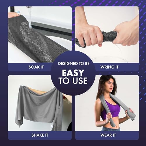 KAYMAN Paquete de 2 Toallas refrescantes de Yoga, Microfibra Suave y Transpirable, Elimina el Sudor y se Seca rápidamente, Ideal para Yoga, Gimnasio, Golf, Correr, Entrenamientos y Senderismo, fácil - Imagen 5