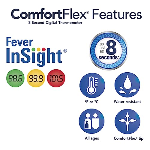 vicks comfortflex digital thermometer accurate color-coded reading in 8 seconds digital thermometer for adults amp children oral rectal or under arm use