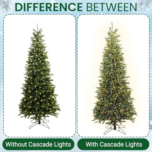 Luces de árbol de Navidad cascada LED multicolor para decorar sin enredos 6
