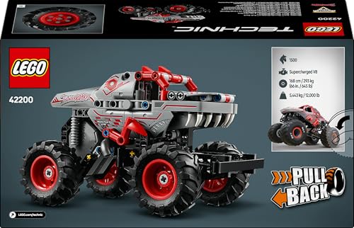 LEGO Technic Monster Jam ThunderROARus à rétrofriction - Maquette de Camion Dinosaure pour garçon et Fille dès 7 Ans - Jeu créatif et idée Cadeau pour Amateurs de Voitures et de mécanique 42200