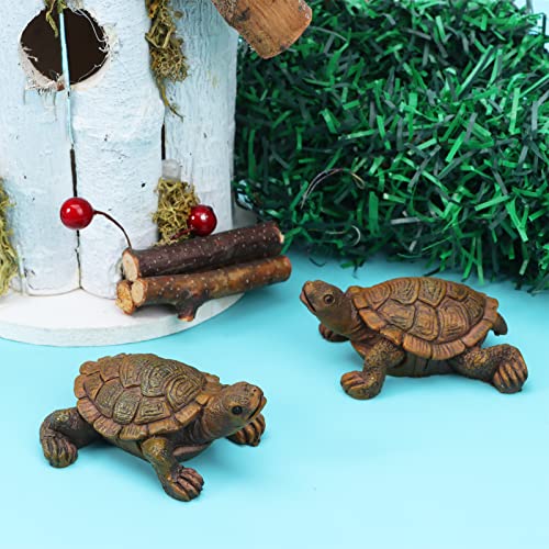 4 Pcs Mini Turtles Miniature Figurines Simulation Small Tortoise Ornaments Realistic Sea Turtles Resin Cute Beach Sea Turtles For Bonsai Craft Fairy Garden Succulent Planter Decorations #TOP4