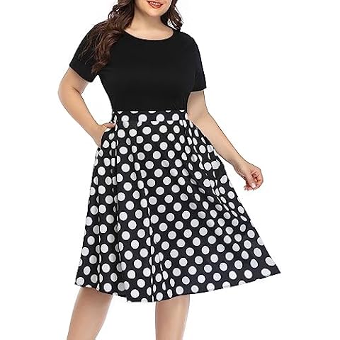 Pinup Fashion Plus Size Midi Dress with Pockets Cover