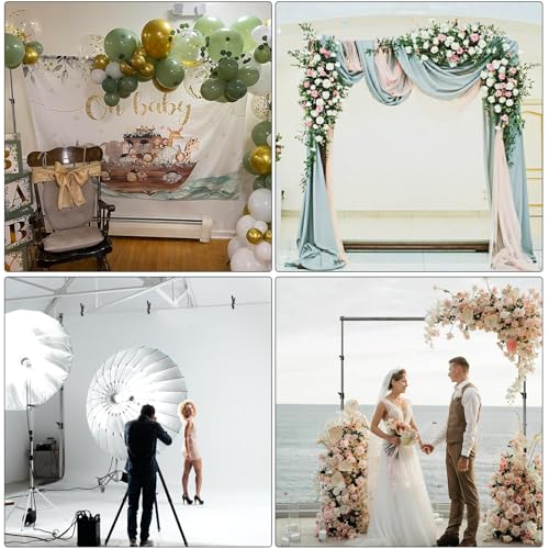 HYJ-INC Heavy Duty Backdrop Stand Pipe and Drape Photography Backdrop Stand Kit Adjustable Photo Background Stand 10ft x 10ft with Metal Base, 4 Clamps,Carrying Bag for Photography Video Studio by HYJ-INC - Image 7