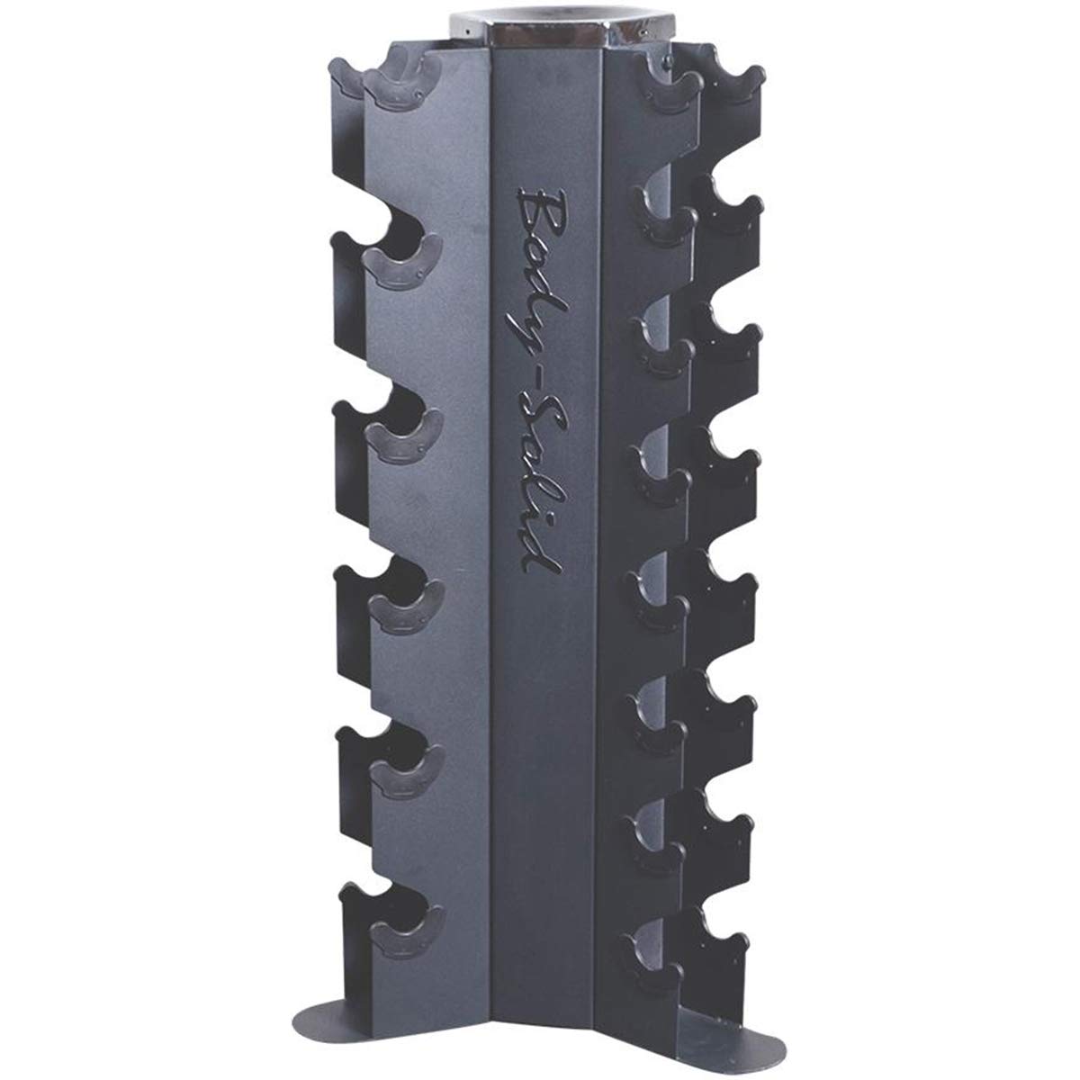 Body-Solid 3-Side Vertical Dumbbell Rack for 5-50 lb - Compact Space-Saving Weight Holder for Home Gym Holds upto