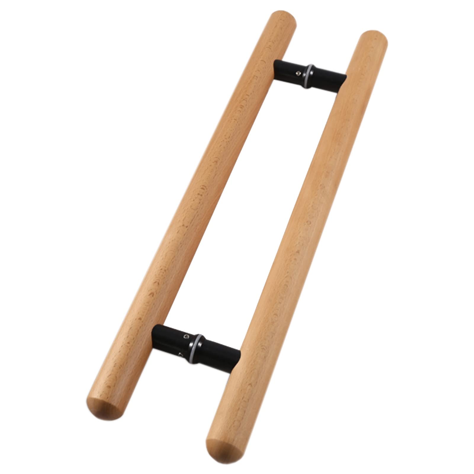 MXXQRHF Natural Wood Round Door Handle, Double-Sided Pull Handle, H Shape Entry Barn Handle for Contemporary Wooden & Glass Doors, 40cm/16inch, Stylish Home Décor.