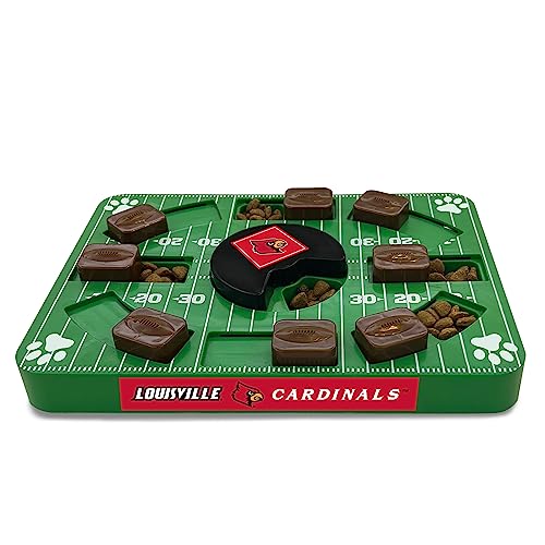 Pets First NCAA Louisville Cardinals Puzzle Toy, Puzzle Treat Dog Toy, Interactive Dog Treat Toy, Dog Puzzle Feeding Slow Toy