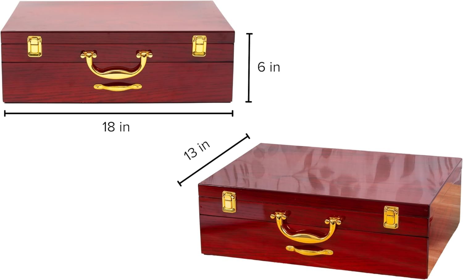 Empty Wooden Box with Drawer and Trays for up to 75 Pieces of Flatware or Storage