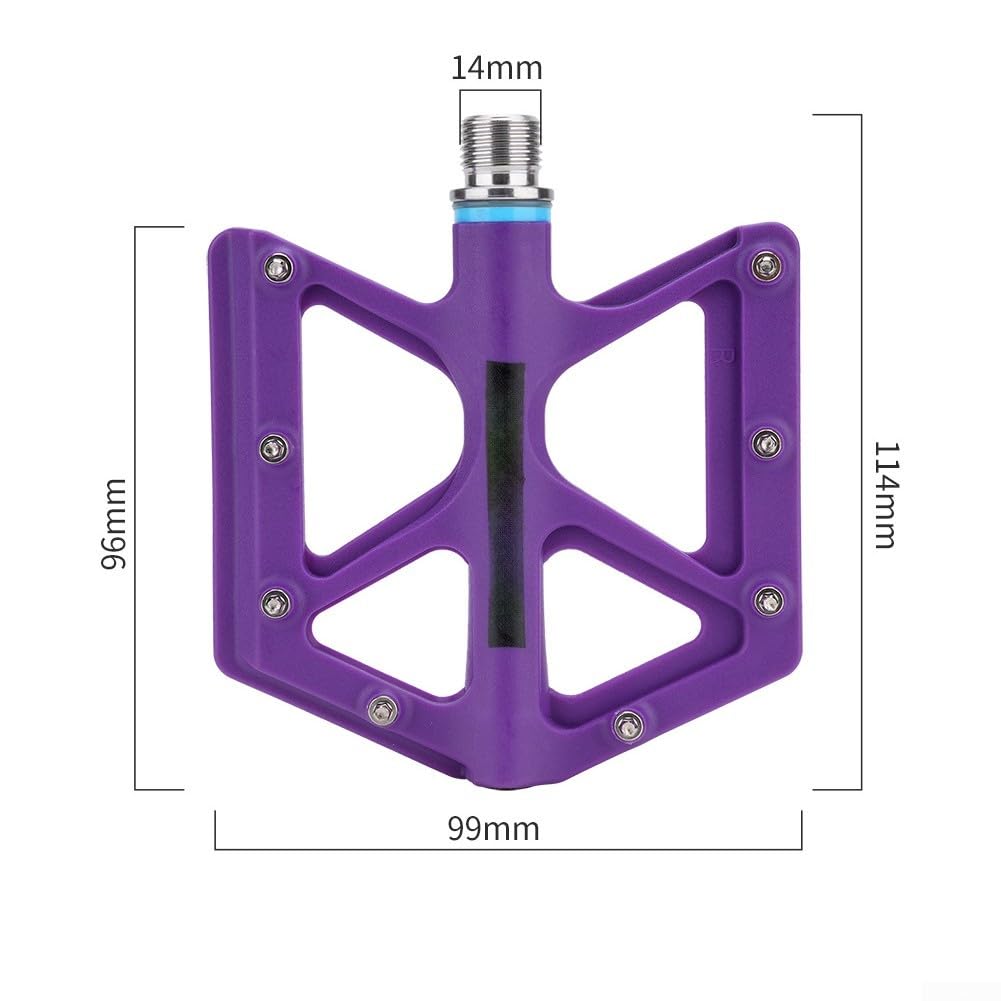 TC4 - Par de pedales de bicicleta ligeros de 170 g, plataforma de nailon antideslizante para bicicletas plegables, rodamientos autolubricantes sellados para bicicleta de montaña, color negro