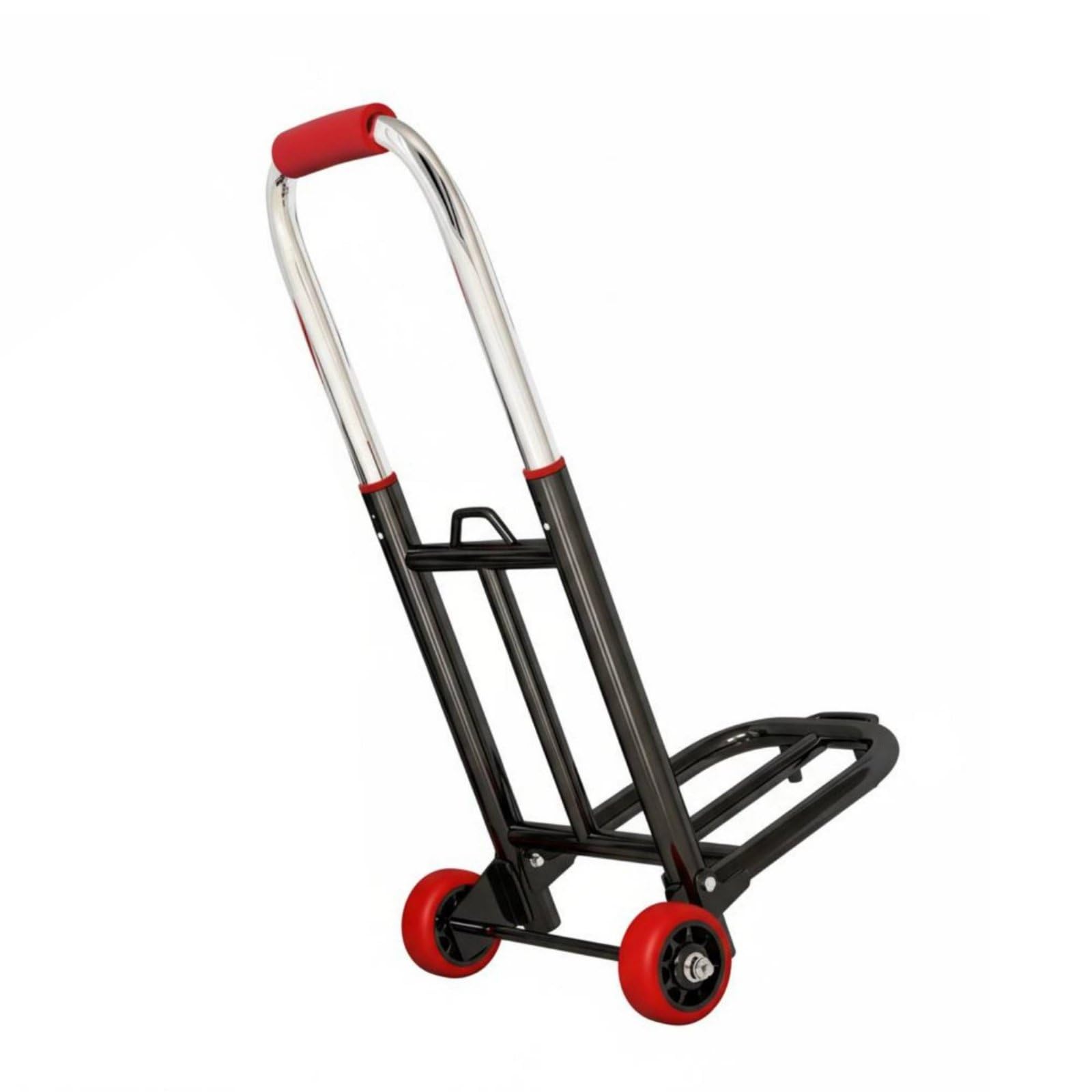 SNAPPSY Portable Luggage Hand Hand Trolley Labor-Saving Foldable Utility Cart Sturdy Duty Folding Trolley No Assembly Required, 20MM, Upgraded Pu Wheel-image-4