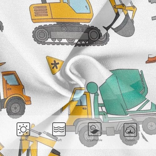 CHIFIGNO Cute Cartoon Trucks White Underwear for Boys Breathable Cotton Briefs Little Boys Printed Briefs Underwear3