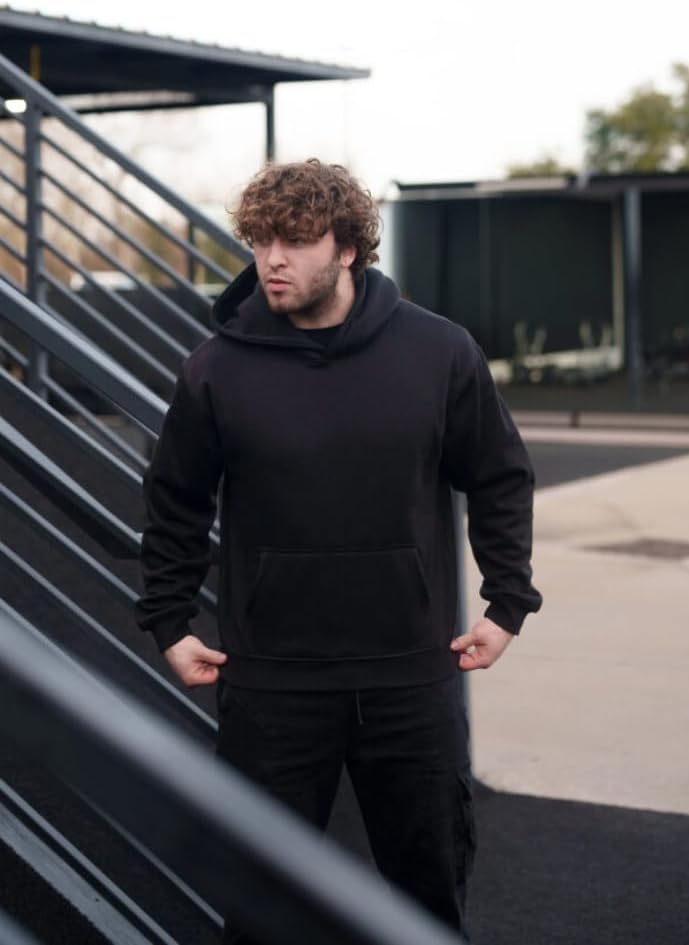 Ekkovision EKKO Blank Hoodie for Men, Polar Fleece, Hooded Pullover Sweatshirt - Image 2