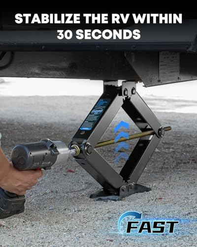 Image of Kohree 9500lbs RV Stabilizer Jacks for RV Travel Trailer Camper, Set of 4, Heavy Duty Scissor Jacks Kit with Crank Handle and Drill Bit, Max Lifting Height 24 inch