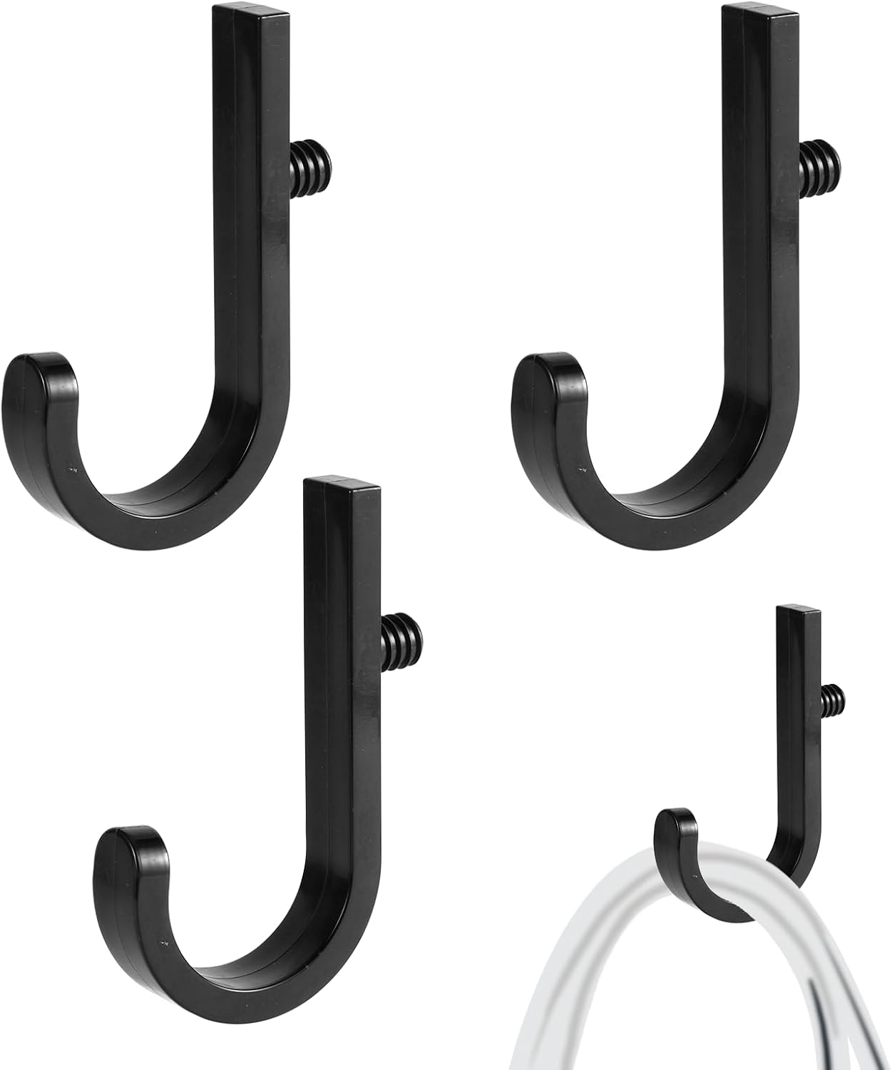 3pcs Tool Hooks for Shed for Suncast, Single Head Design Premium Plastic Tool Hangers Practical Accessories Parts Compatible with Suncast Shed (Black)