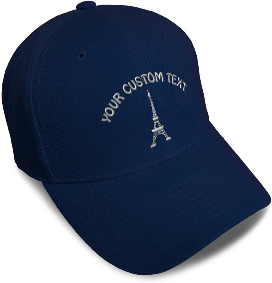 Baseball Caps for Men & Women Embroidered Paris Travel Eiffel Tower Ladies & Men Baseball Hats Acrylic