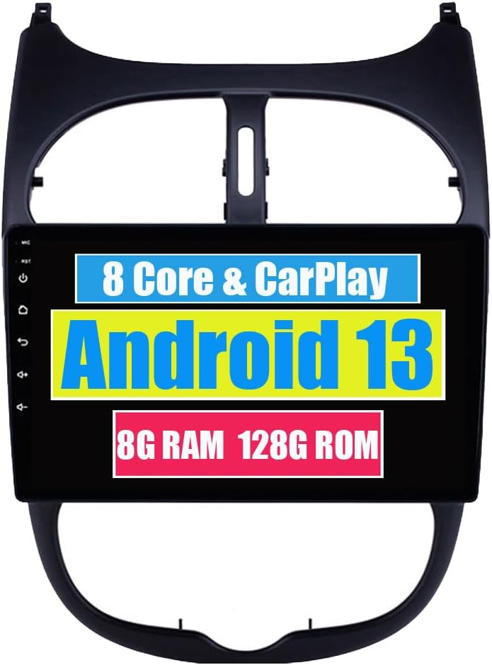 RoverOne for Peugeot 206 Autoradio with Android GPS Navigation Stereo Multimedia Touch Screen Bluetooth WiFi USB DSP CarPlay