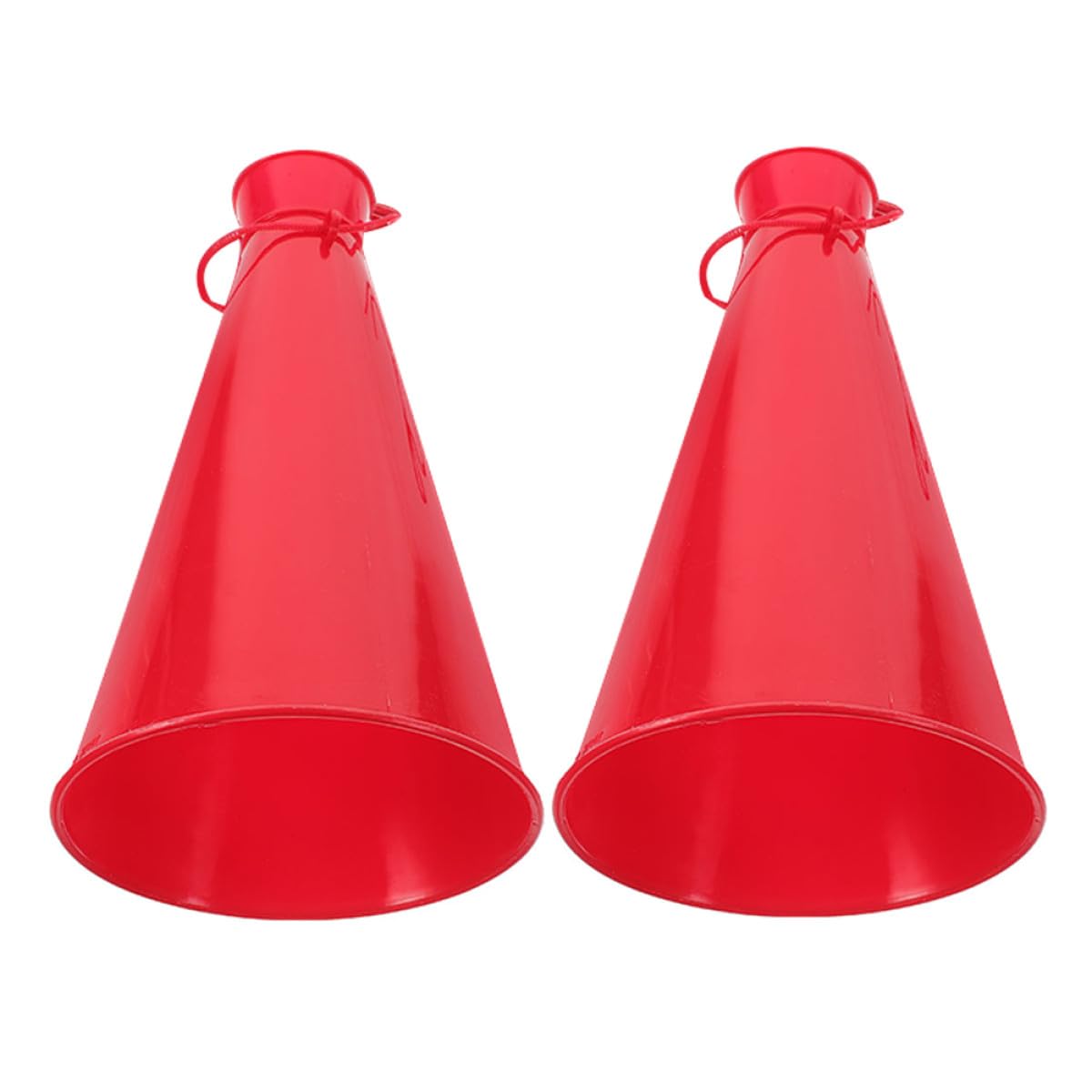 Alasum Lot de 2 Mégaphones Portables en Plastique Rouge pour Encourager aux Fêtes et Événements Sportifs, Design Léger et Coloré, Amplificateur de Voix pour Garçon et Filles et Adultes