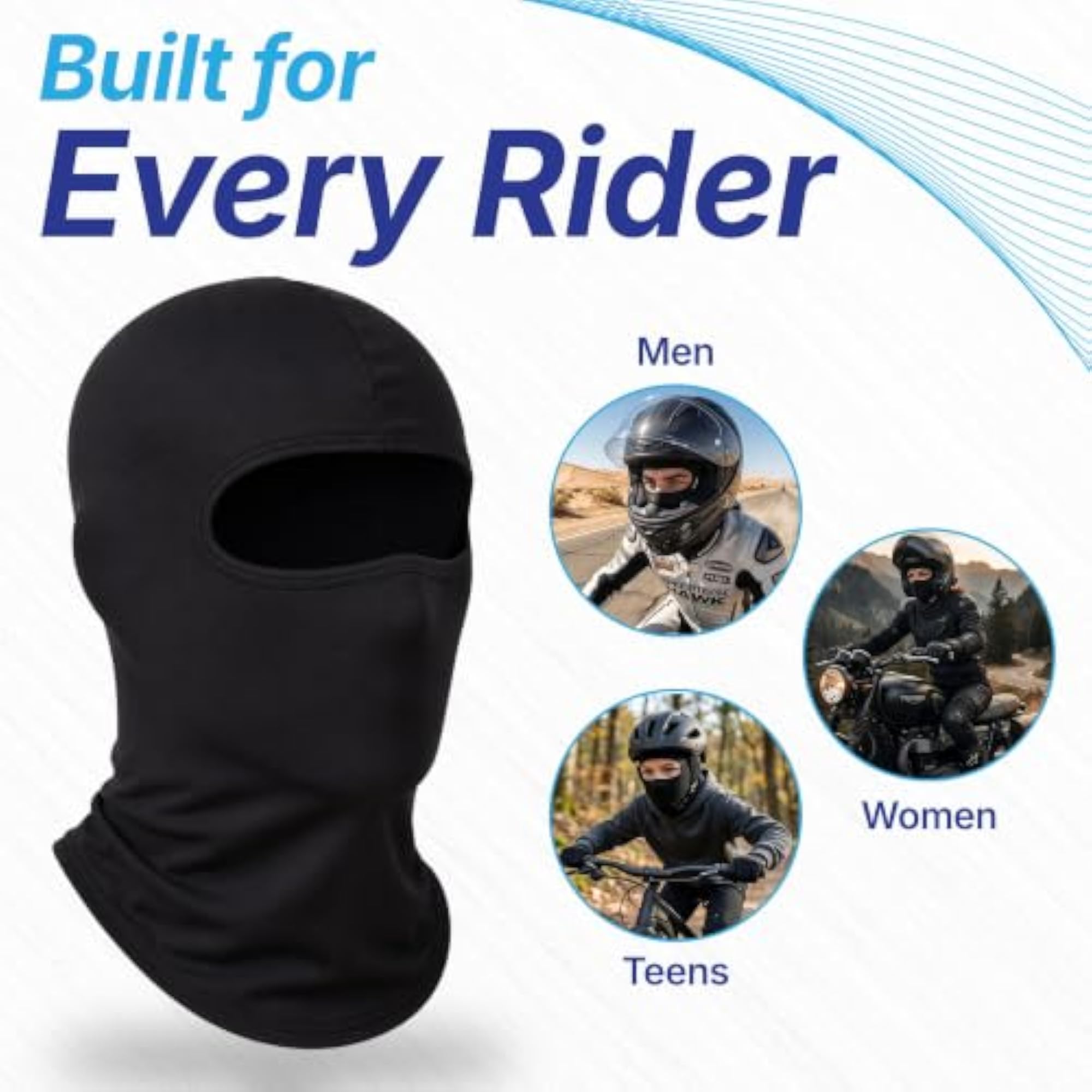 Baacava 4-Way Stretch Motorcycle Face Mask, UV & Dust Protection