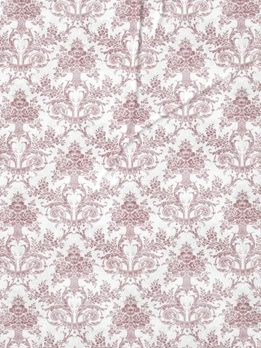 Image of DDECOR Live Beautiful 100% Cotton 145TC Ethnic King Bedsheet with 2 Pillow Covers | Rotary Printed Breathable Fabric | 224 CM X 254 CM | Luxury Bedding for Home | Cresta Collection | Wood Rose Pink