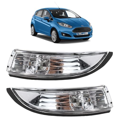 BIAREN Pair Door Wing Mirror Indicator Lens Set Right And Left Clear For Ford Fiesta B-Max 2008-2017 1748314 1748313