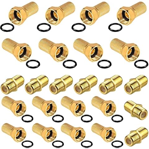 Rwekdza Sat Kabel Verbinder 16X F verbinder 8X F stecker Set 7mm Koaxialkabel Verbinder Antennenstecker Satellitenkabel Verbinder Sat Stecker Cover