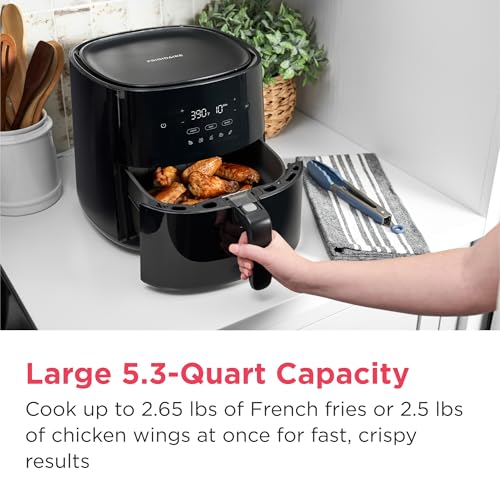 Frigidaire 3-in-1 Air Fryer, Large 5.3 QT Capacity, Digital Display, 3 Cooking Modes, 5 Recipe Presets, Automatic Shake Reminder, PFAS-Free Cooking Surfaces, Black - image 8