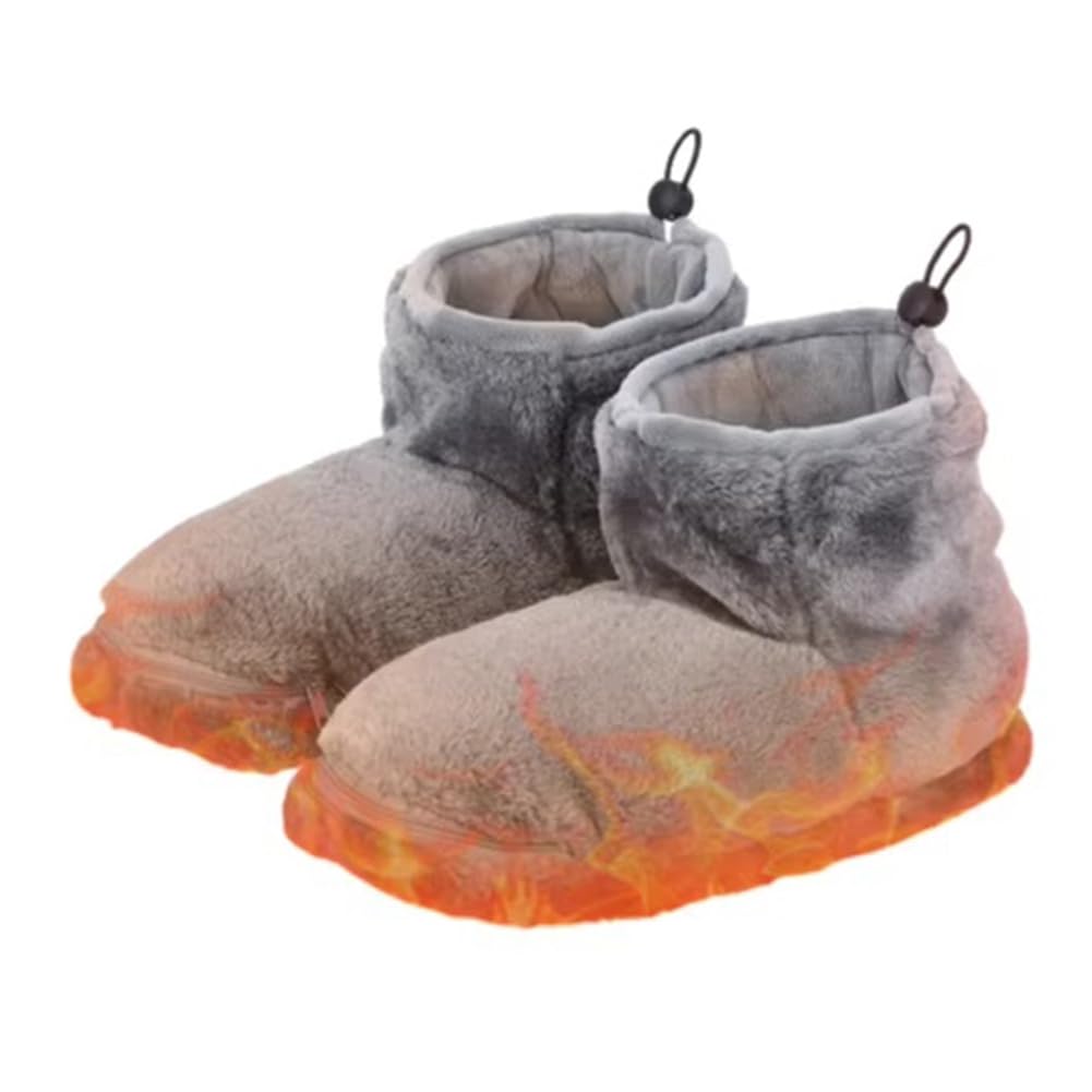Chaussures chauffantes USB pour femme, bottes de neige chaudes et pantoufles