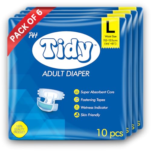 Image of Tape Style Super Absorbent | Unisex | Waist Size (44-61 Inches) Adult Diaper - L (60 Pieces)