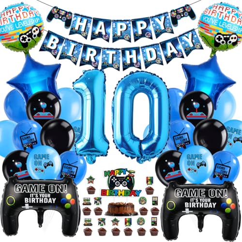 Ya en mundofriki.es: Cadimus Decoración de cumpleaños de videojuegos, globos de decoración gamer cumpleaños, decoración 10º cumpleaños niño, fiesta temática de juegos deco,Globo de aluminio con forma de mando de juegos