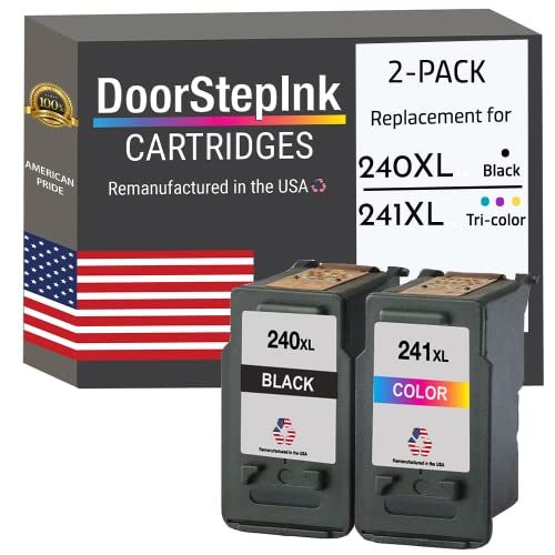 Doorstepink Remanufactured In The Usa Ink Cartridge Replacement For Printer Canon Pg-240Xl 240Xl Cl-241Xl 241Xl Black Color Combo Pack Pixma Mg3122 Mg3522 Mx472 Mg2120 Mg2220 Mx432 Mx439 Mx452 Mx459 #TOP2