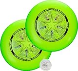 Discraft Two-Pack Green Ultrastar Ultimate Discs - Standard Size, Varied Foil Designs, Perfect for Competitive & Casual Play