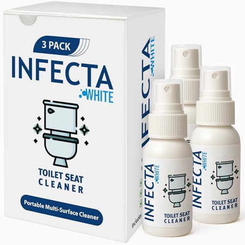 INFECTA WHITE – Toilet Spray, Travel Size Multipurpose Cleaning Spray (50 ml), All Purpose Cleaner for Toilet Seats, Bathtub, Fresh Scent, Bathroom Essentials & Mini Travel Toiletries (Pack of 3)