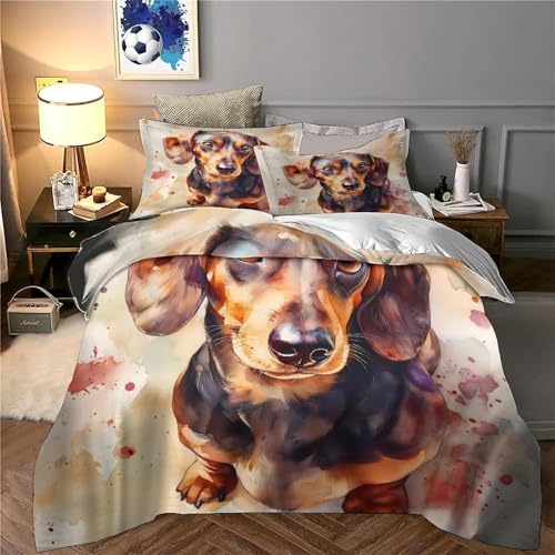 Housse de couette teckel 3D parure microfibre supérieure - 6