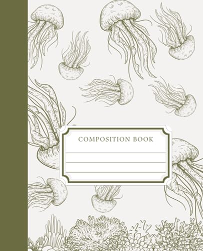 Jellyfish Notebook: College Lined Composition Notebook with 160 Pages 7.5